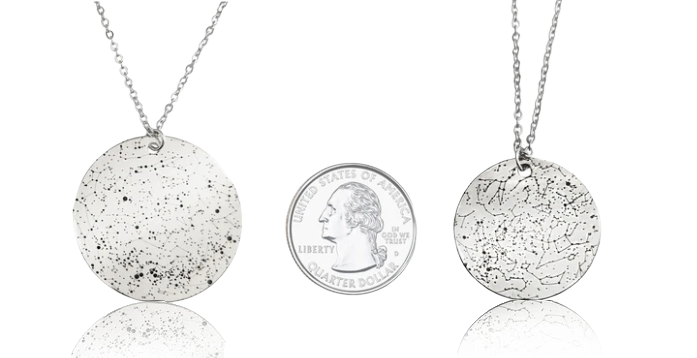 Custom Star Map Sterling Silver Necklace Large Size